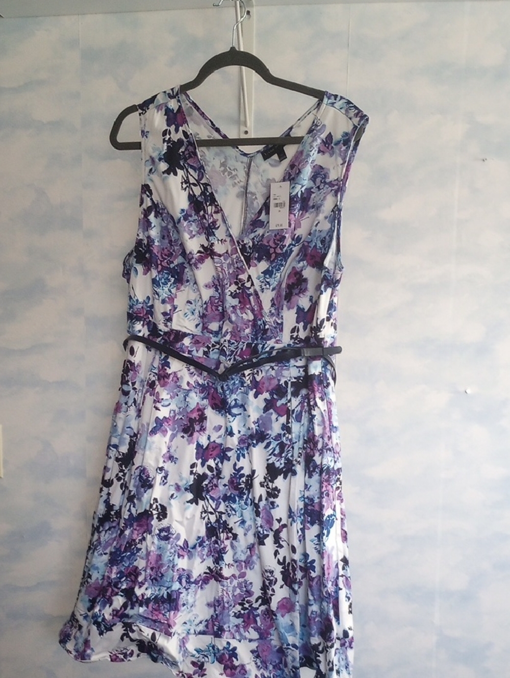 Lane Bryant Purple & Blue Floral Midi Dress